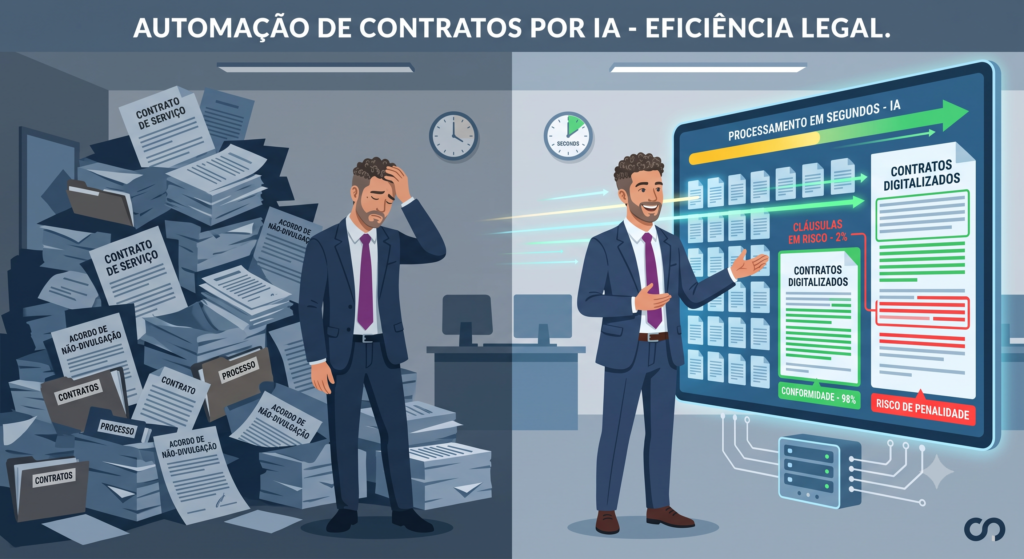 IA revisando contratos jurídicos automaticamente: LPM e auditoria inteligente de cláusulas em segundos