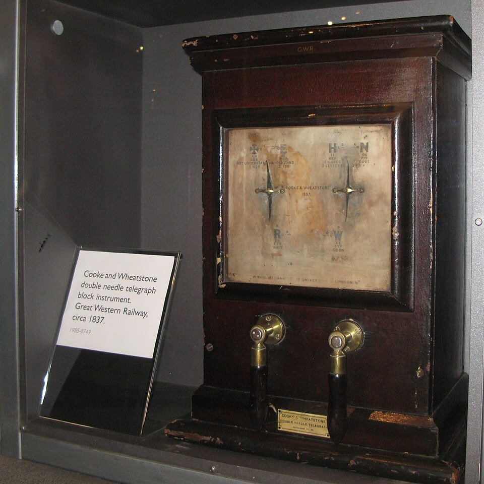 Telégrafo de duas agulhas de Cooke-Wheatstone da Great Western Railway, modelo de 1837.