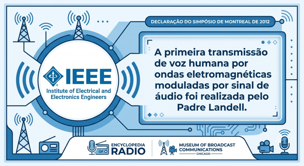 IEEE e Encyclopedia of Radio reconhecem oficialmente o Padre Landell de Moura como pioneiro da transmissão de voz humana por ondas de rádio.